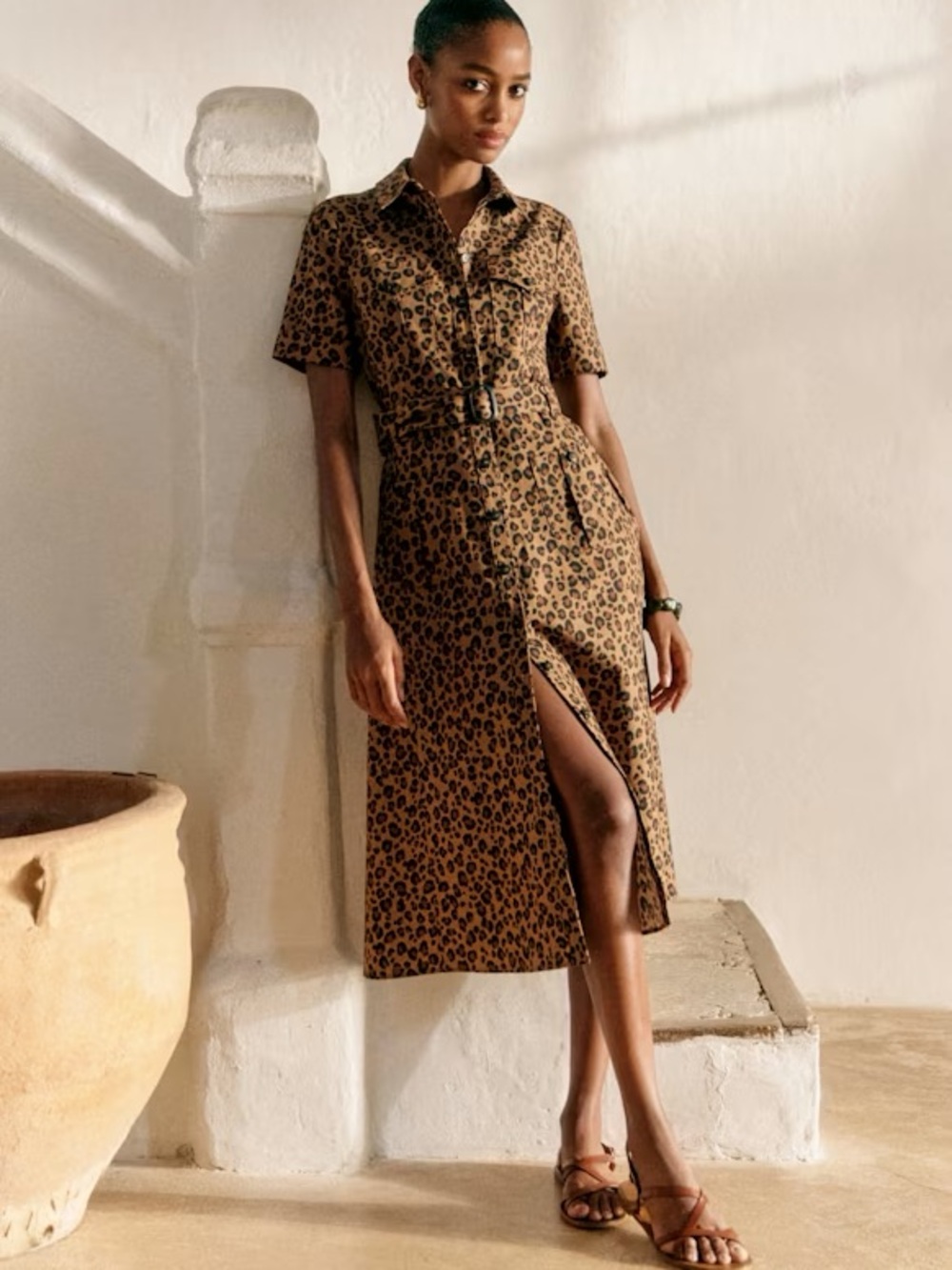 Sezane Leopard Raquel Shirtdress BNWT Size 6 US